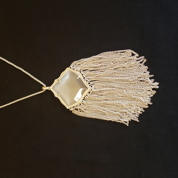 Kendra Scott Kingston Adjustable Pendant Necklace in Slate Cat's Eye - Picture 4 of 12